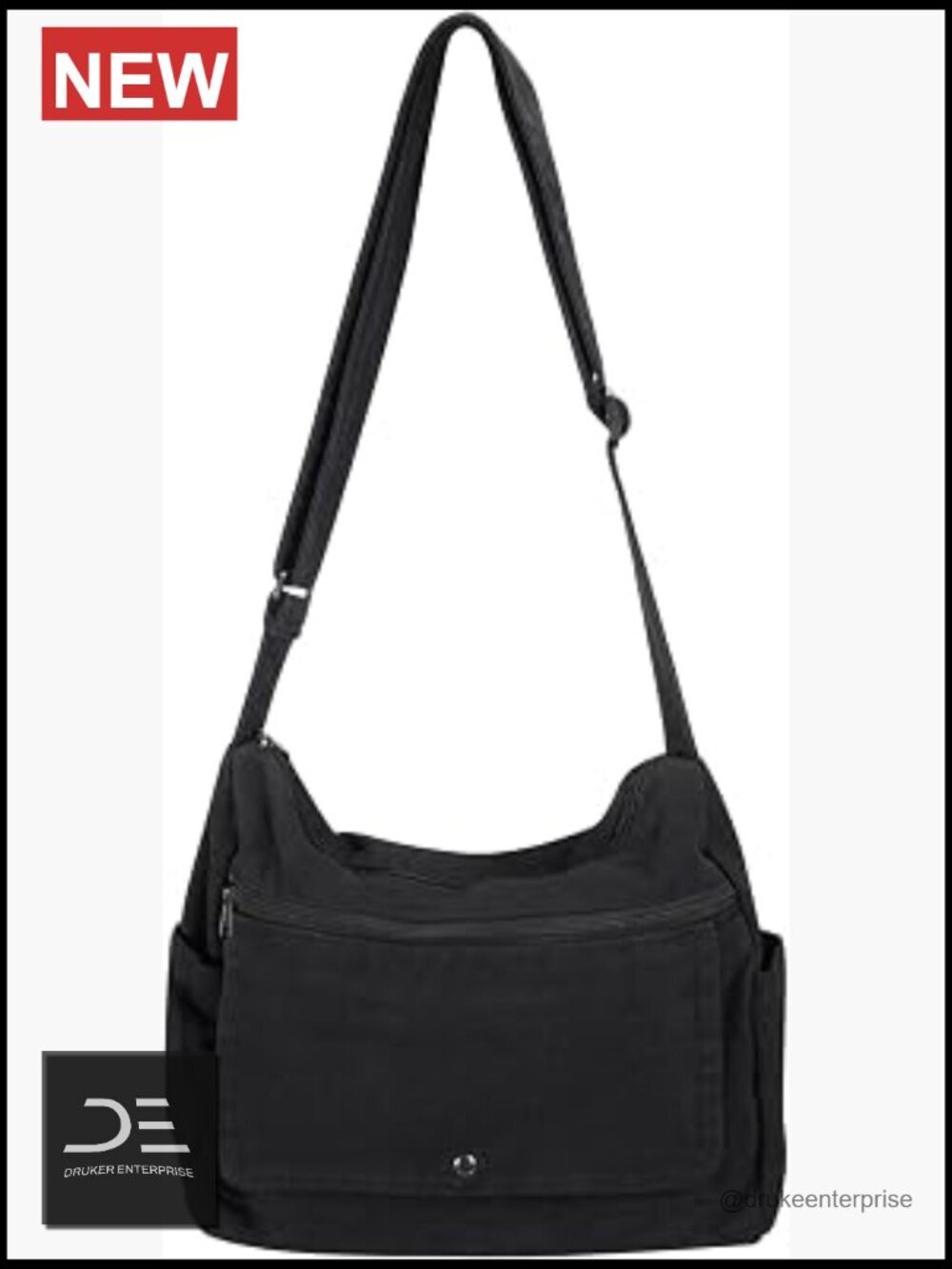 Canvas Messenger Bag Crossbody Tote with Multiple Pockets Vintage Satchel